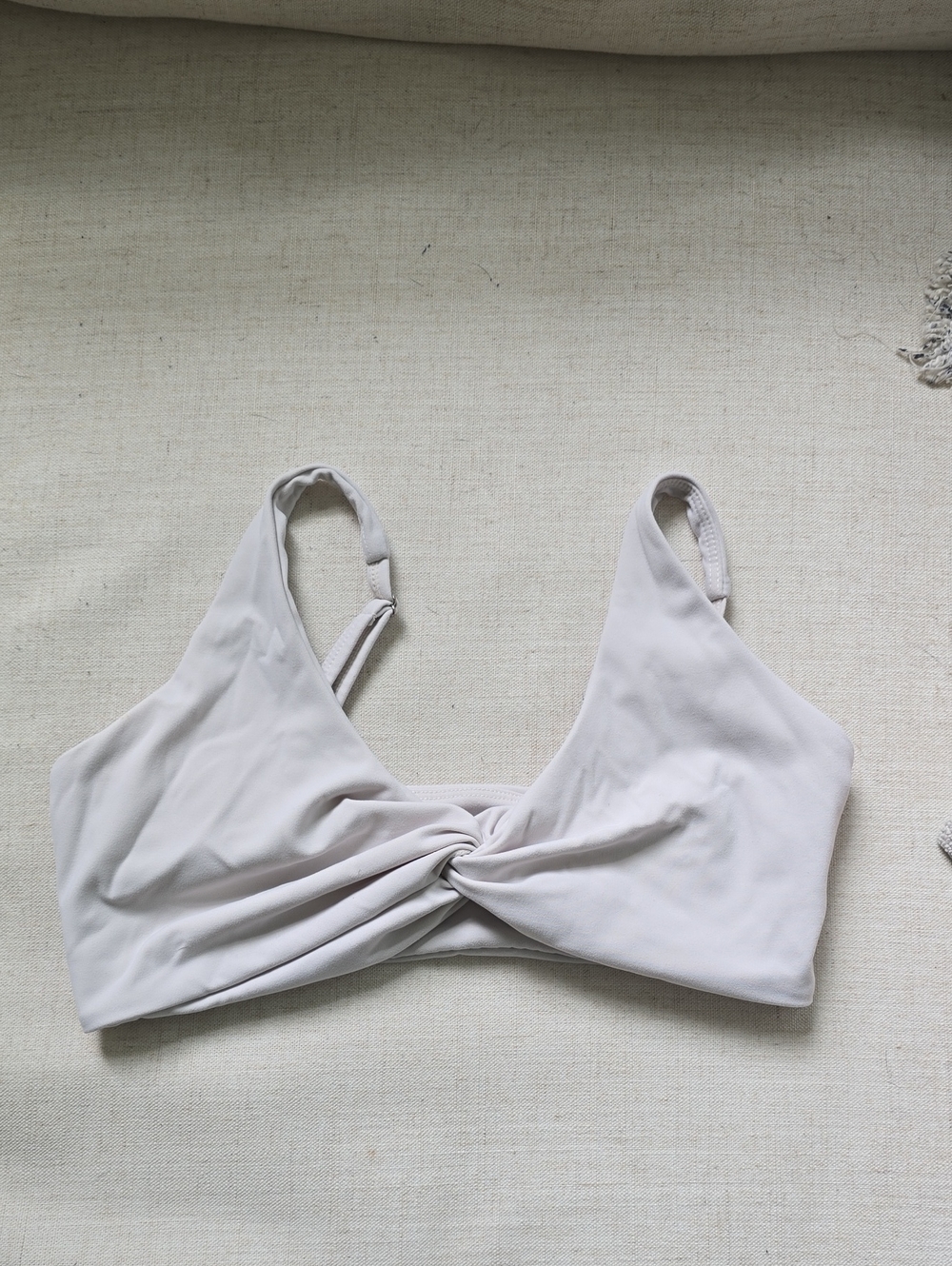 Twist-Front Bralette Top in Light Gray